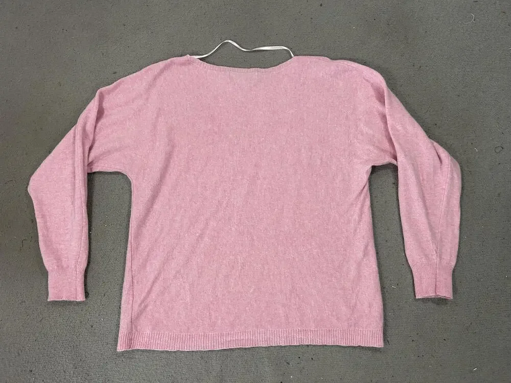 Bianco & Blu Sweater Womens Extra Large Pink Quit Luxury Coquette Cozy Soft